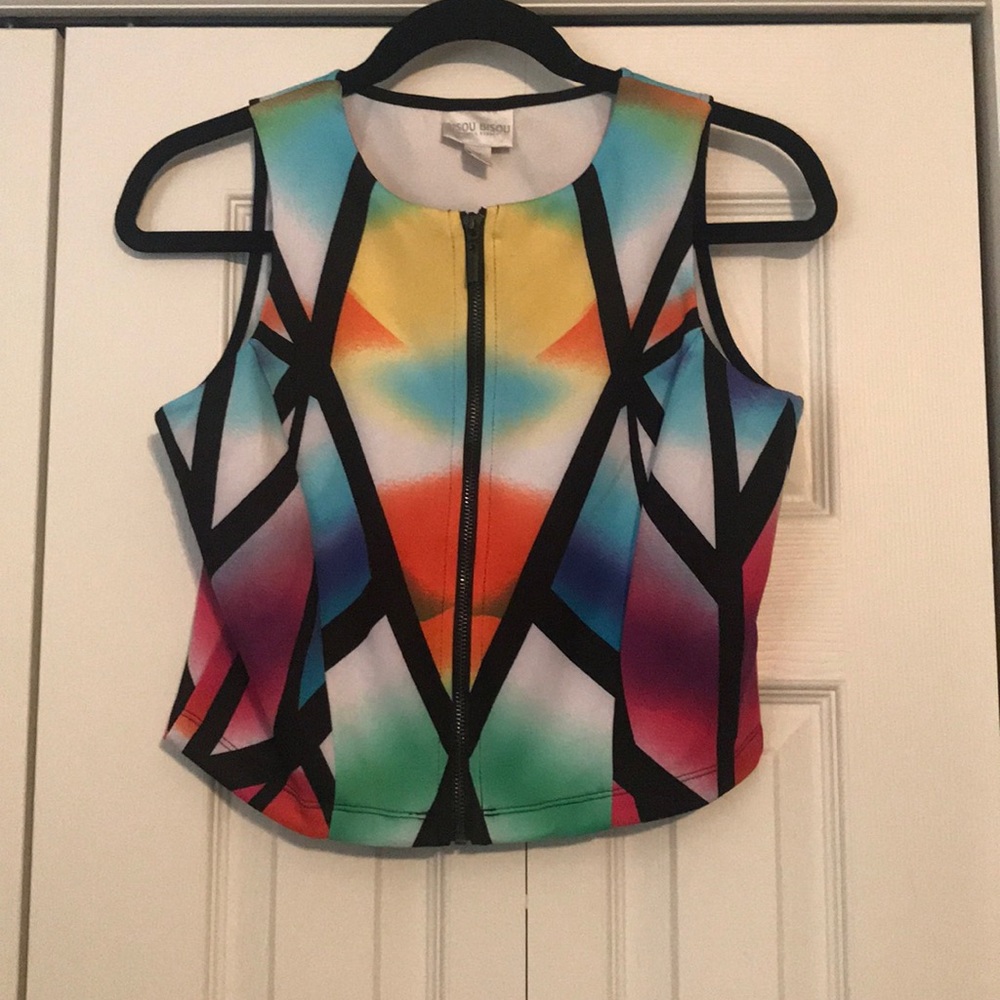 Cropped multi colored top